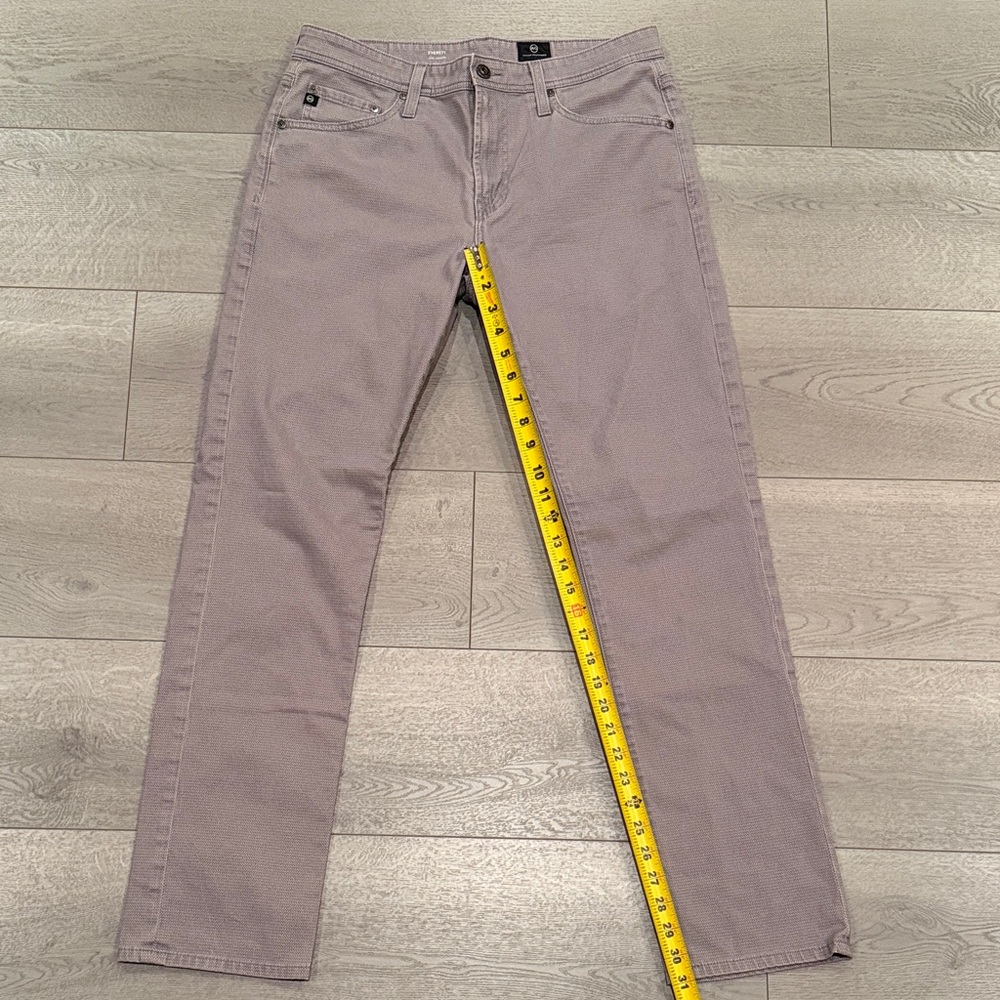 Ag Adriano Goldschmied The Everett Slim Straight 32x32 Men's Gray Sueded Satin